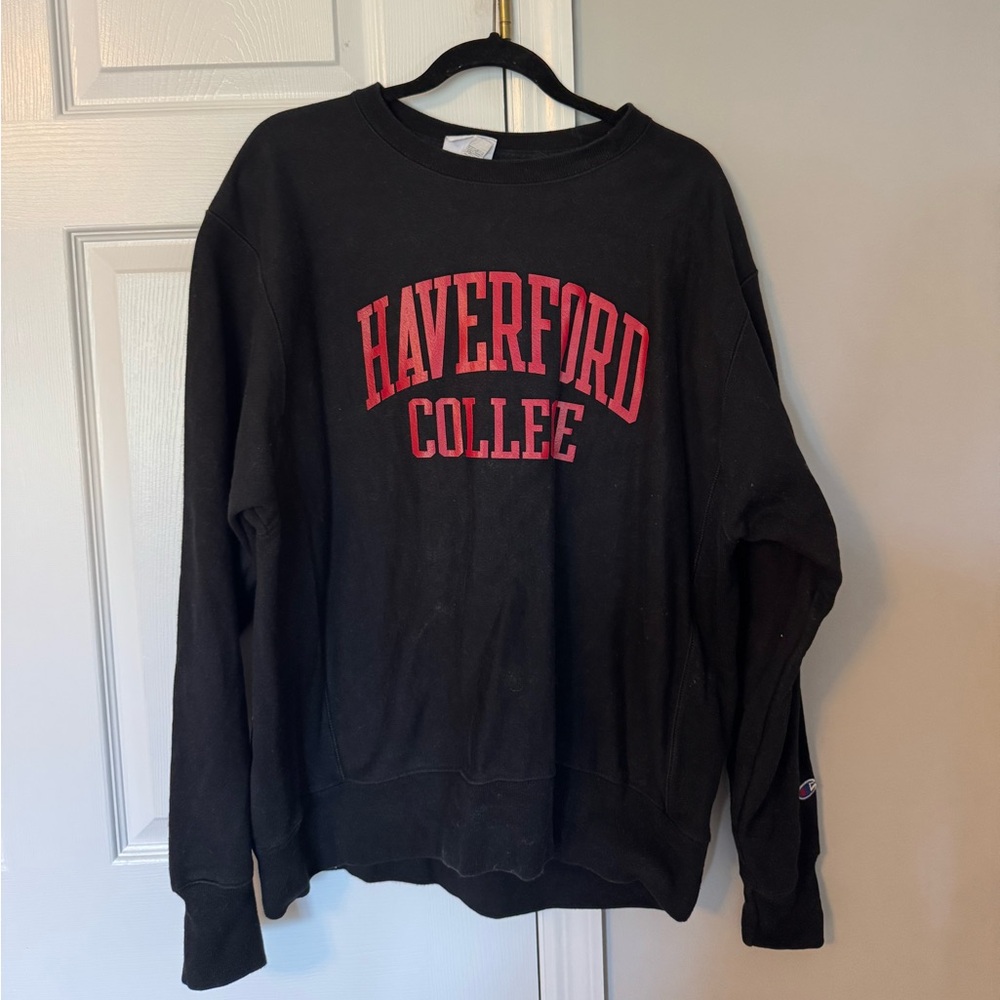 Champion Haverford College Black Crewneck Sweatshirt